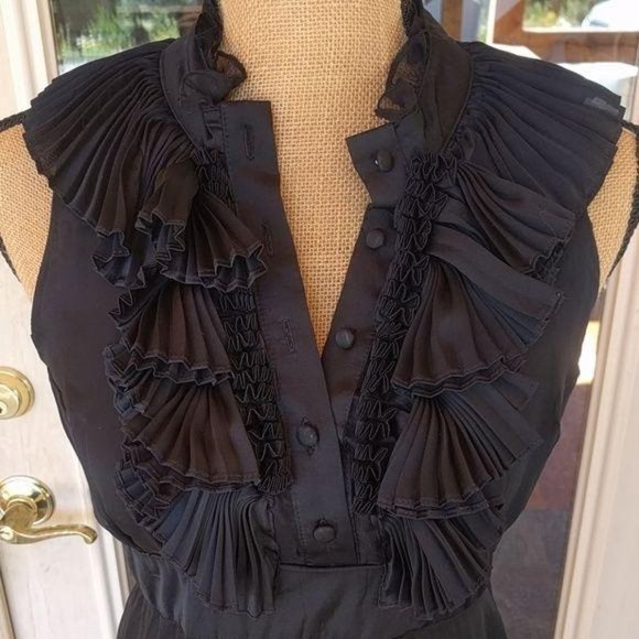 Purple Hearts Black V-Neck Sleeveless Dress Sz S - Picture 4 of 7